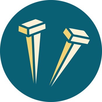 iconic tattoo style image of iron nail png