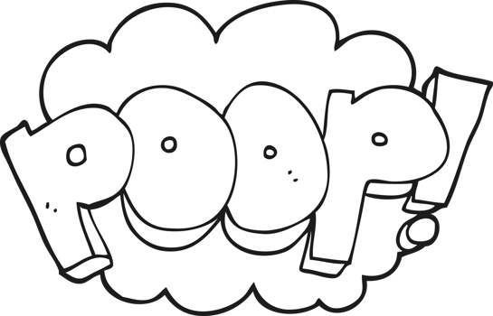 hand drawn black and white cartoon poop text png