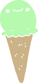 flat color style cartoon ice cream png