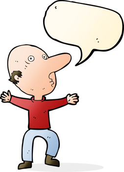 cartoon worried middle aged man with speech bubble png