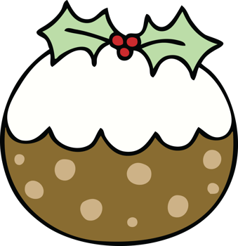 hand drawn quirky cartoon christmas pudding png
