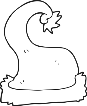 hand drawn black and white cartoon santa claus hat png