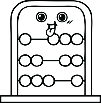 line drawing cartoon of a abacus png