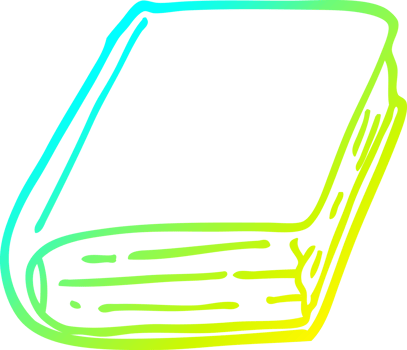cold gradient line drawing of a cartoon old book png