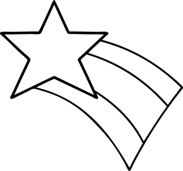 line drawing cartoon of a shooting rainbow star png