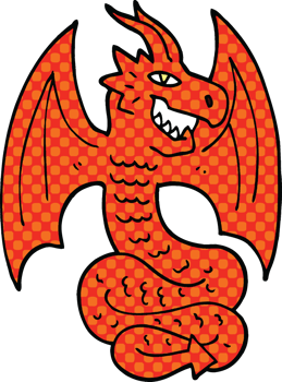 comic book style cartoon dragon png