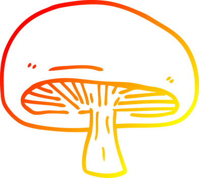 warm gradient line drawing of a cartoon mushroom png