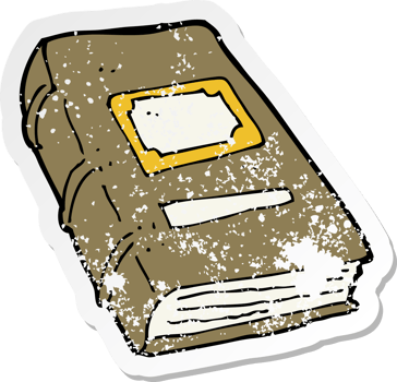 retro distressed sticker of a cartoon old book drawing png