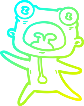 cold gradient line drawing of a cartoon weird alien running away png