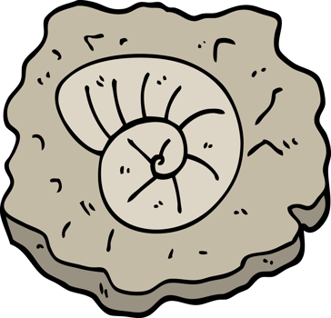 hand drawn doodle style cartoon ancient fossil png