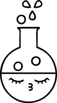 line drawing cartoon of a test tube png