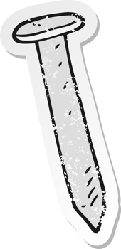 retro distressed sticker of a cartoon nail png