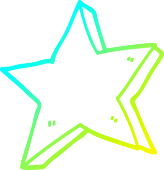 cold gradient line drawing of a cartoon star png