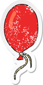retro distressed sticker of a cartoon balloon png