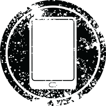 tablet computer   illustration circular distressed symbol png