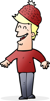 cartoon man wearing winter hat png