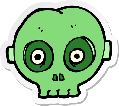 sticker of a cartoon halloween skull mask png