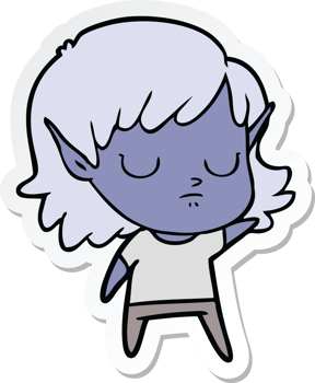 sticker of a cartoon elf girl png