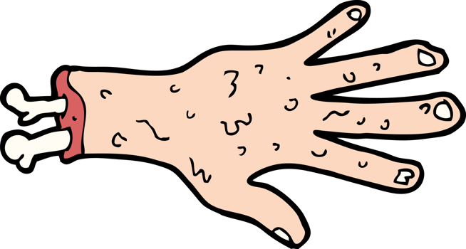 gross severed hand cartoon png
