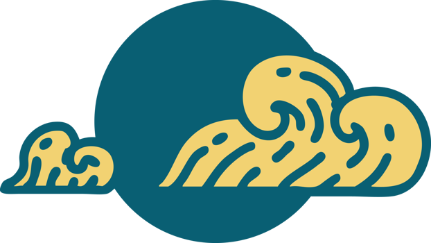 iconic tattoo style image of clouds png