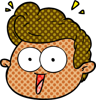 cartoon male face surprised png