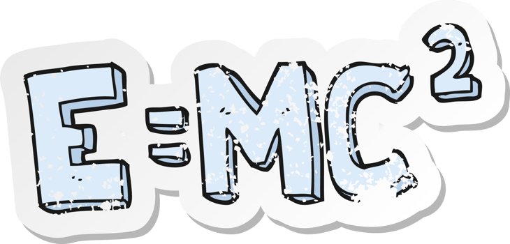 retro distressed sticker of a cartoon science formula png