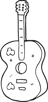 cartoon guitar drawing png