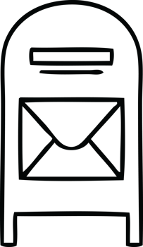 line drawing cartoon of a mail box png