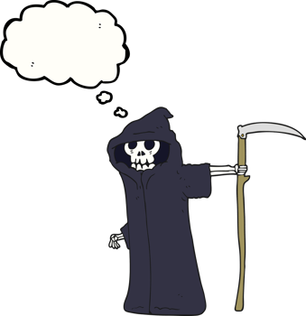 hand drawn thought bubble cartoon death png