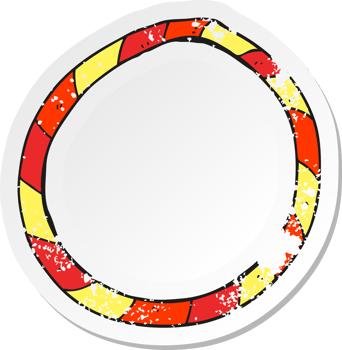 retro distressed sticker of a cartoon hula hoop png