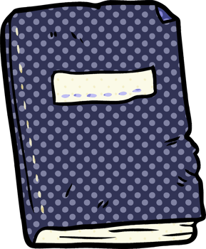 cartoon battered old notebook png