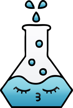 gradient shaded cartoon of a science beaker png