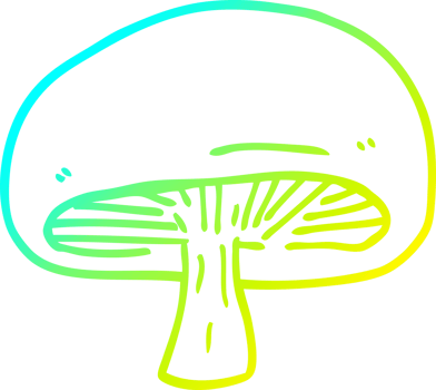 cold gradient line drawing of a cartoon chestnut mushroom png