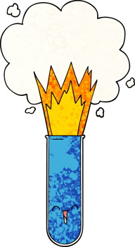 cartoon exploding chemicals in test tube png