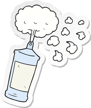 sticker of a cartoon spraying whipped cream png