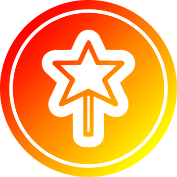 magic wand circular icon with warm gradient finish png