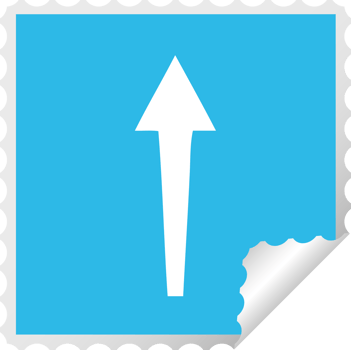 square peeling sticker quirky cartoon arrow png