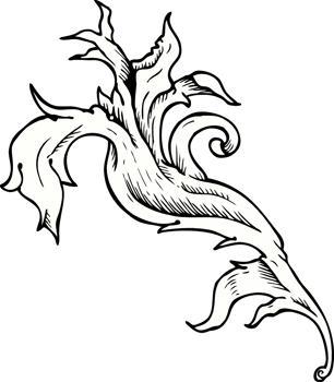 traditional hand drawn floral swirl png