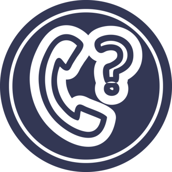 telephone handset with question mark circular icon symbol png