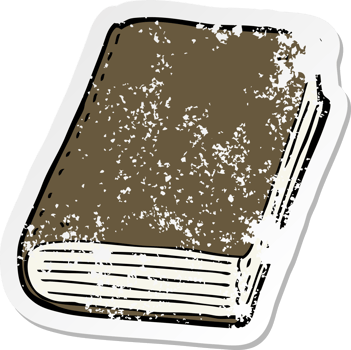 retro distressed sticker of a cartoon book drawing png