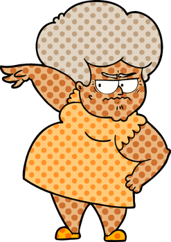 cartoon angry old woman png