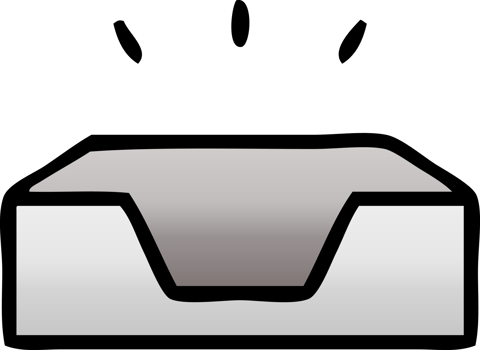 gradient shaded cartoon of a empty in tray png