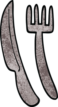 cartoon doodle knife and fork png