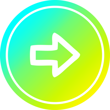 direction arrow circular icon with cool gradient finish png