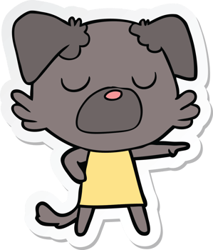 sticker of a cartoon dog png