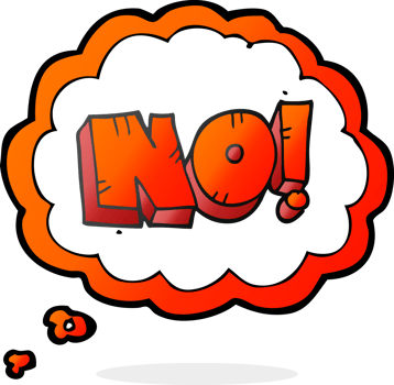 hand drawn thought bubble cartoon NO shout png