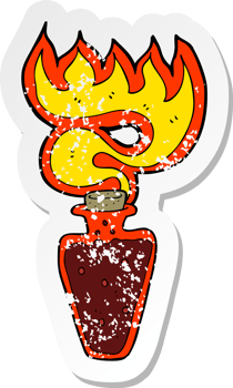 retro distressed sticker of a cartoon potion png