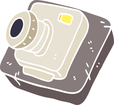 flat color illustration cartoon old camera png