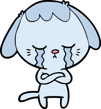 cute puppy crying cartoon png