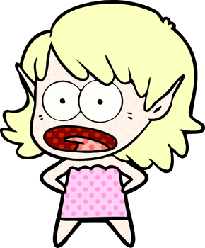 cartoon shocked elf girl png